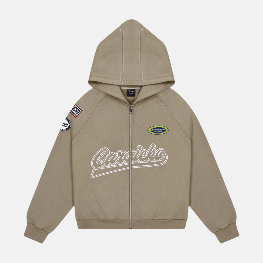 Carsicko Racing Club Hoodie - Cream - No Sauce The Plug