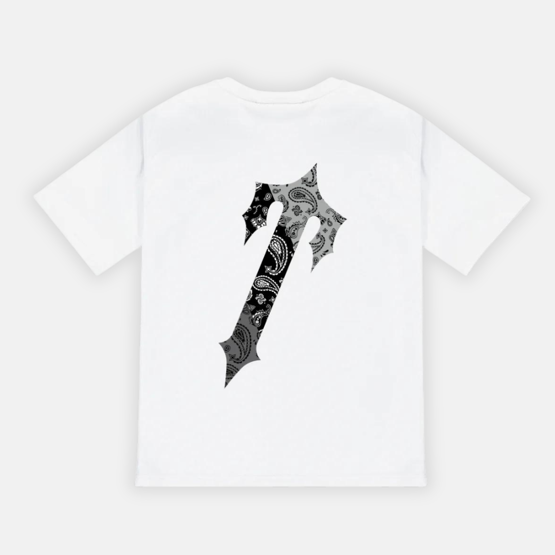 Trapstar Decoded Paisley Monochrome Edition T-Shirt - White - No Sauce The Plug