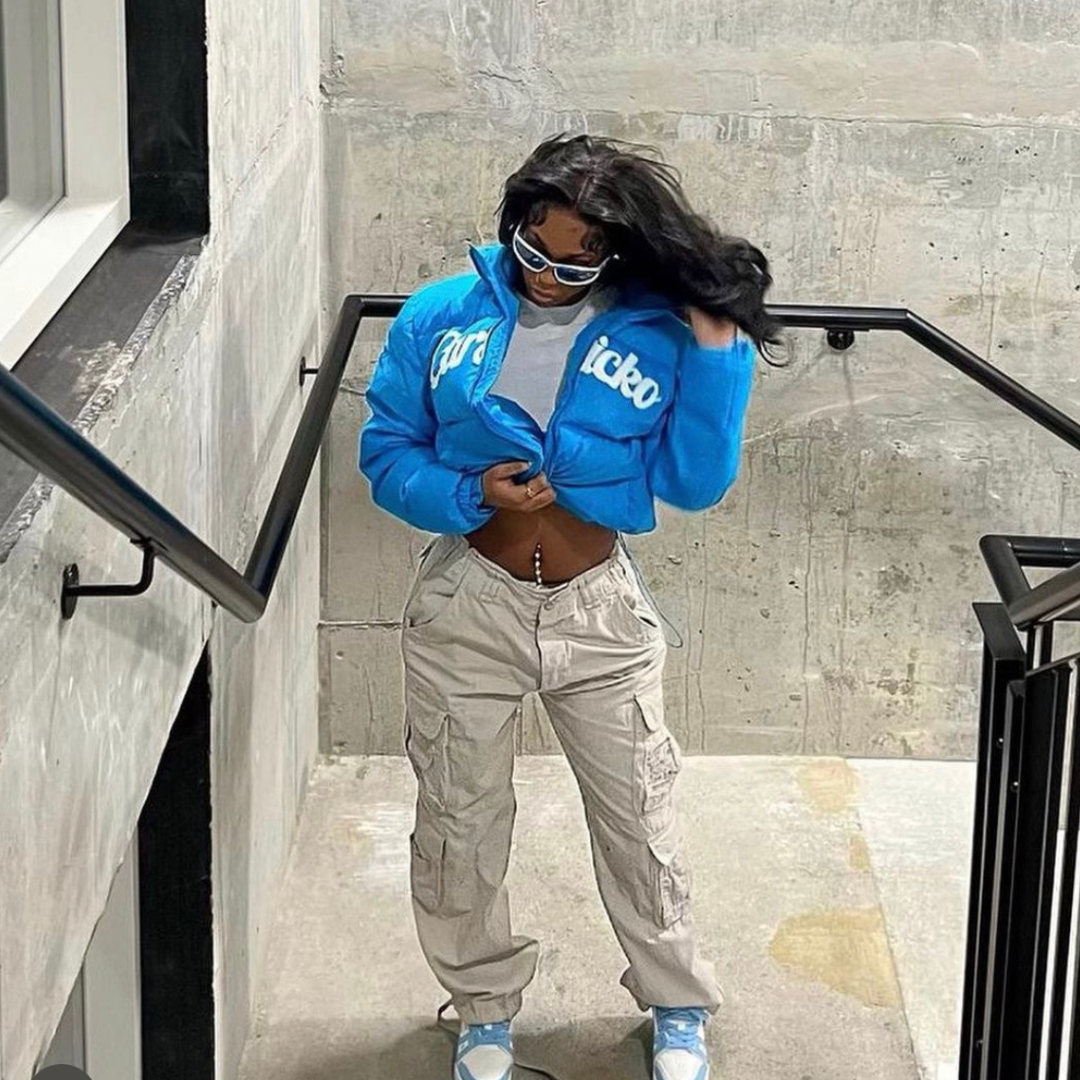 blue carsicko puffer jacket for women