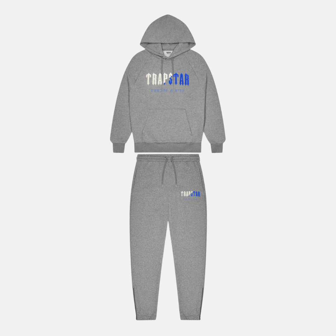 Trapstar Chenille Decoded Tracksuit - Grey/Blue - No Sauce The Plug
