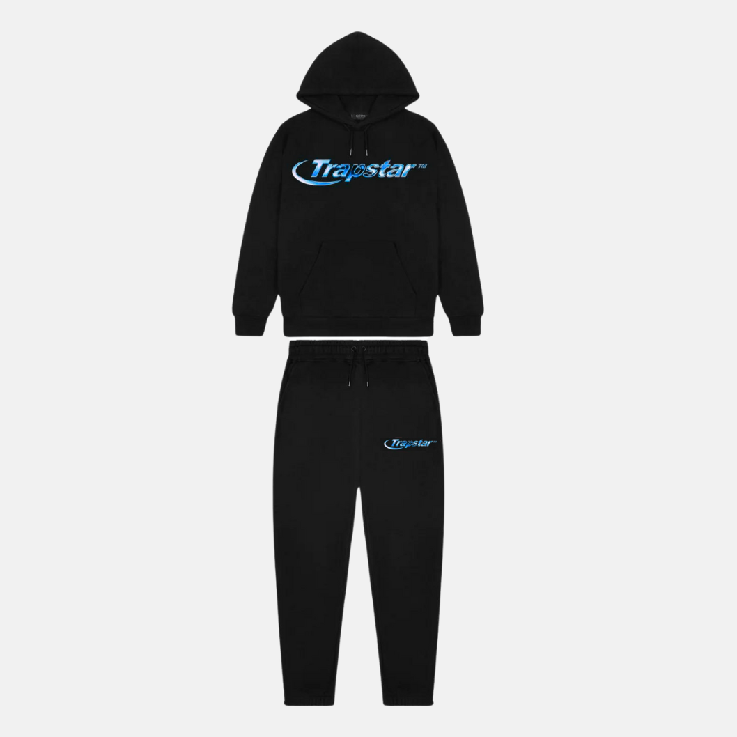 Trapstar Hyperdrive Monochrome Tracksuit Black/Blue No Sauce The Plug