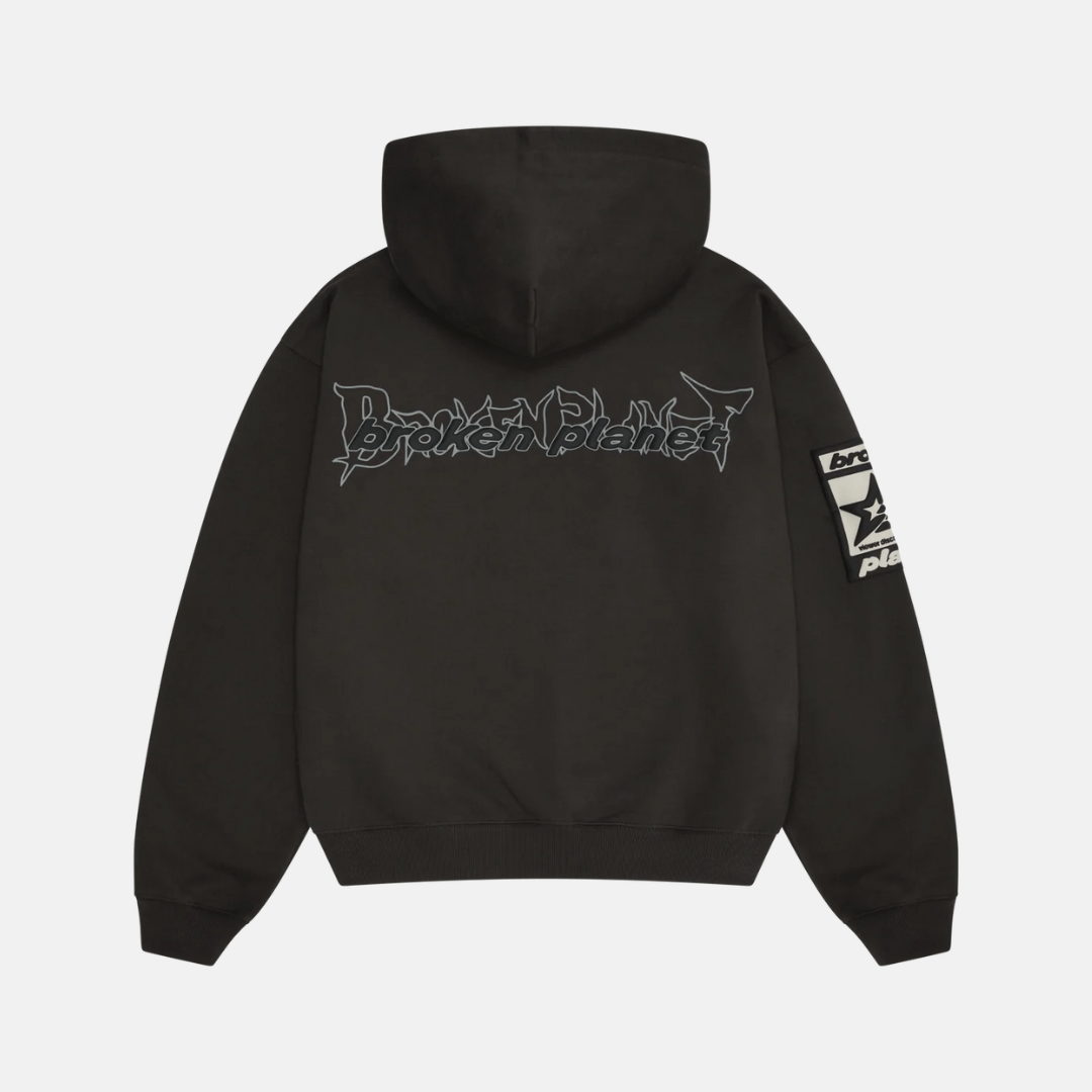 Broken Planet Beware Hoodie - Soot Black - No Sauce The Plug