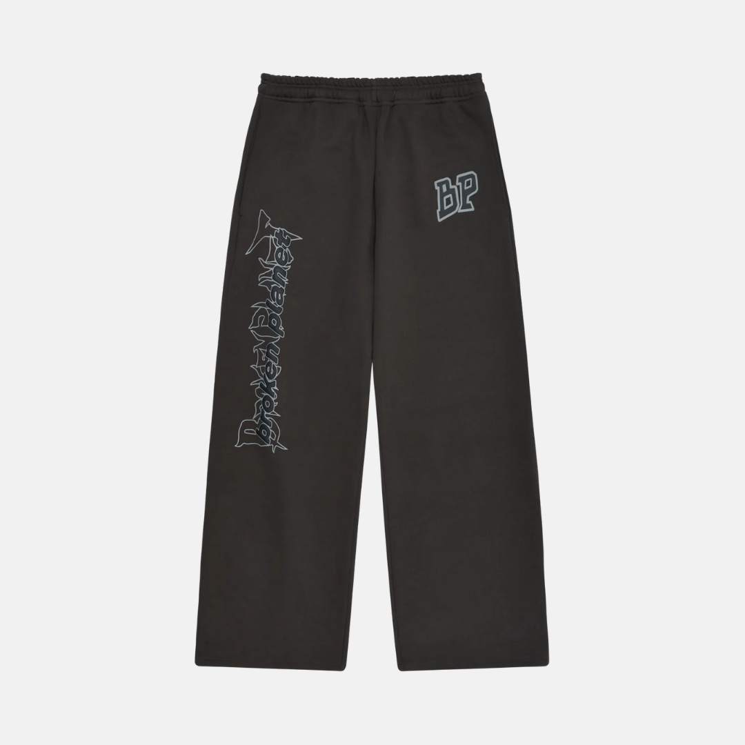 Broken Planet Wide Leg Sweatpants - Soot Black - No Sauce The Plug