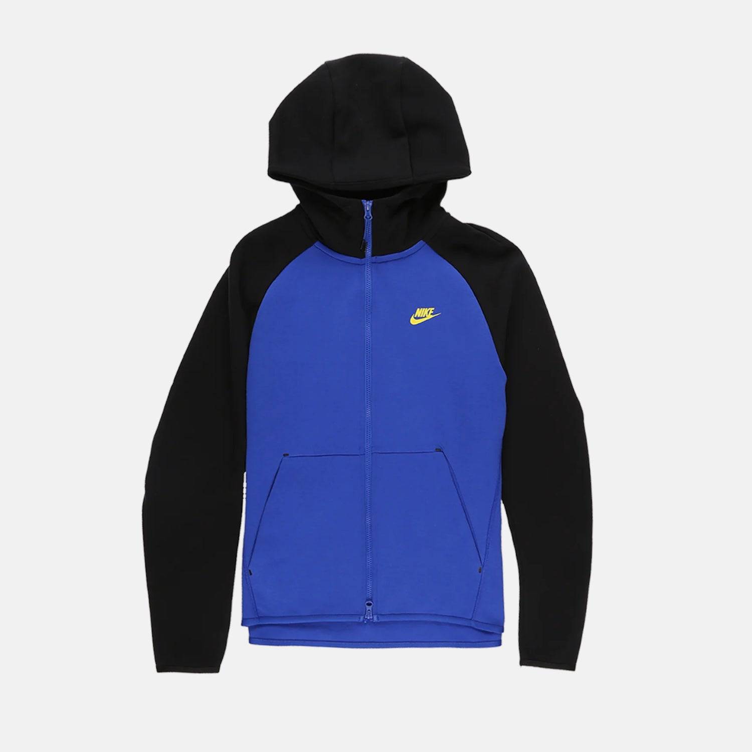 Nike Tech Fleece Hoodie Black, Blue Yellow (2nd Gen Old Season)