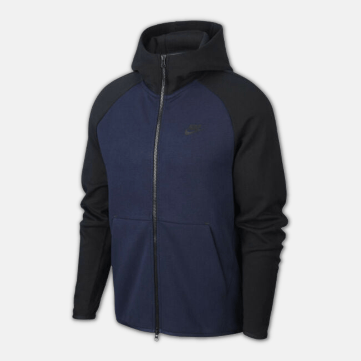 Nike Tech Fleece Hoodie - Black & Navy (2nd Gen) - No Sauce The Plug