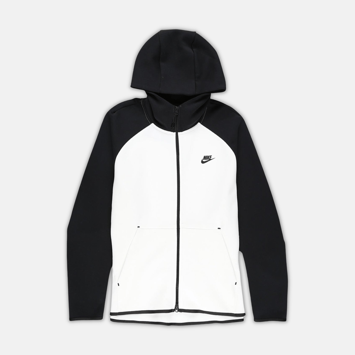 Nike Tech Fleece Hoodie - Black & White (2nd Gen) - No Sauce The Plug