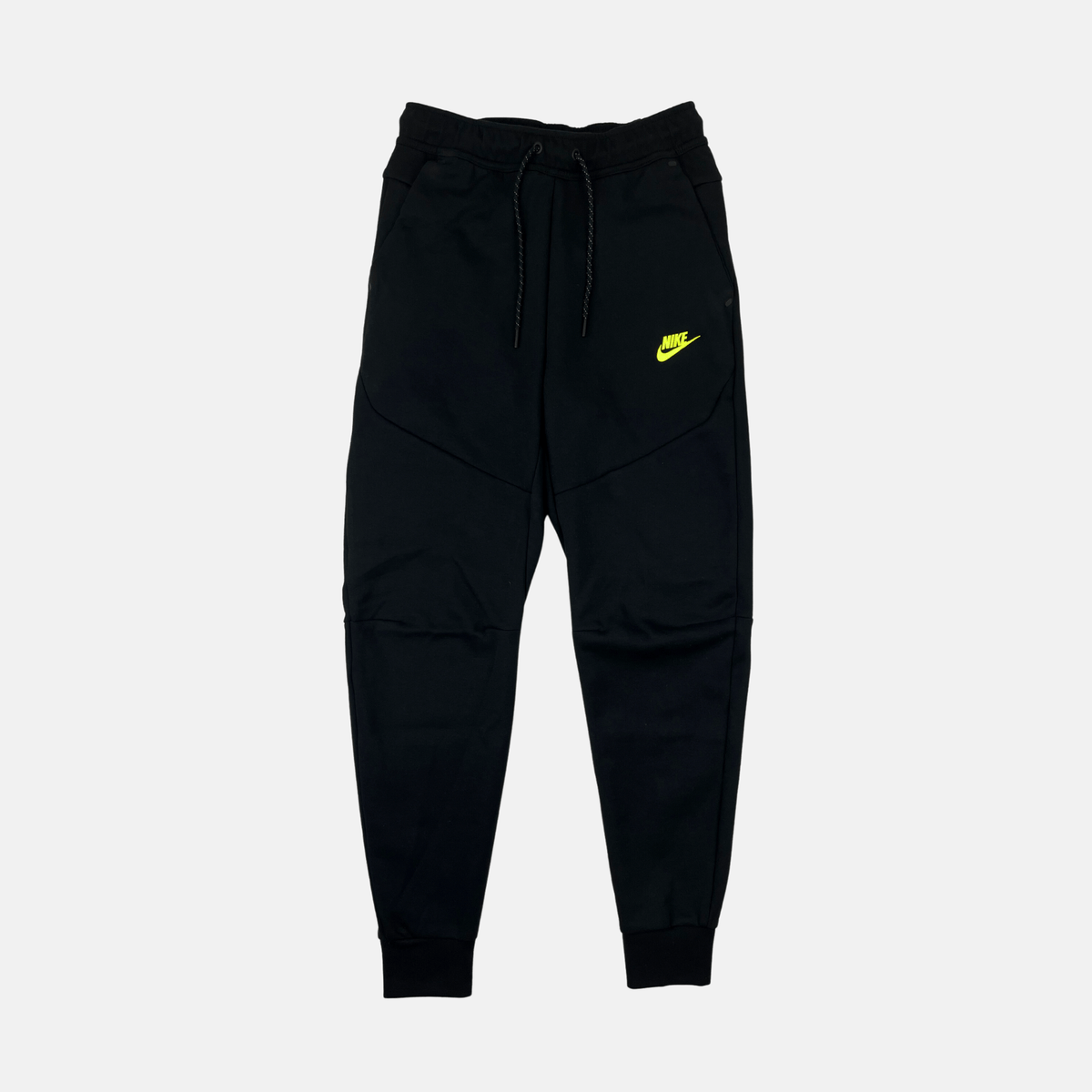 Nike Tech Fleece Joggers - Black / Volt (3rd Gen) - No Sauce The Plug