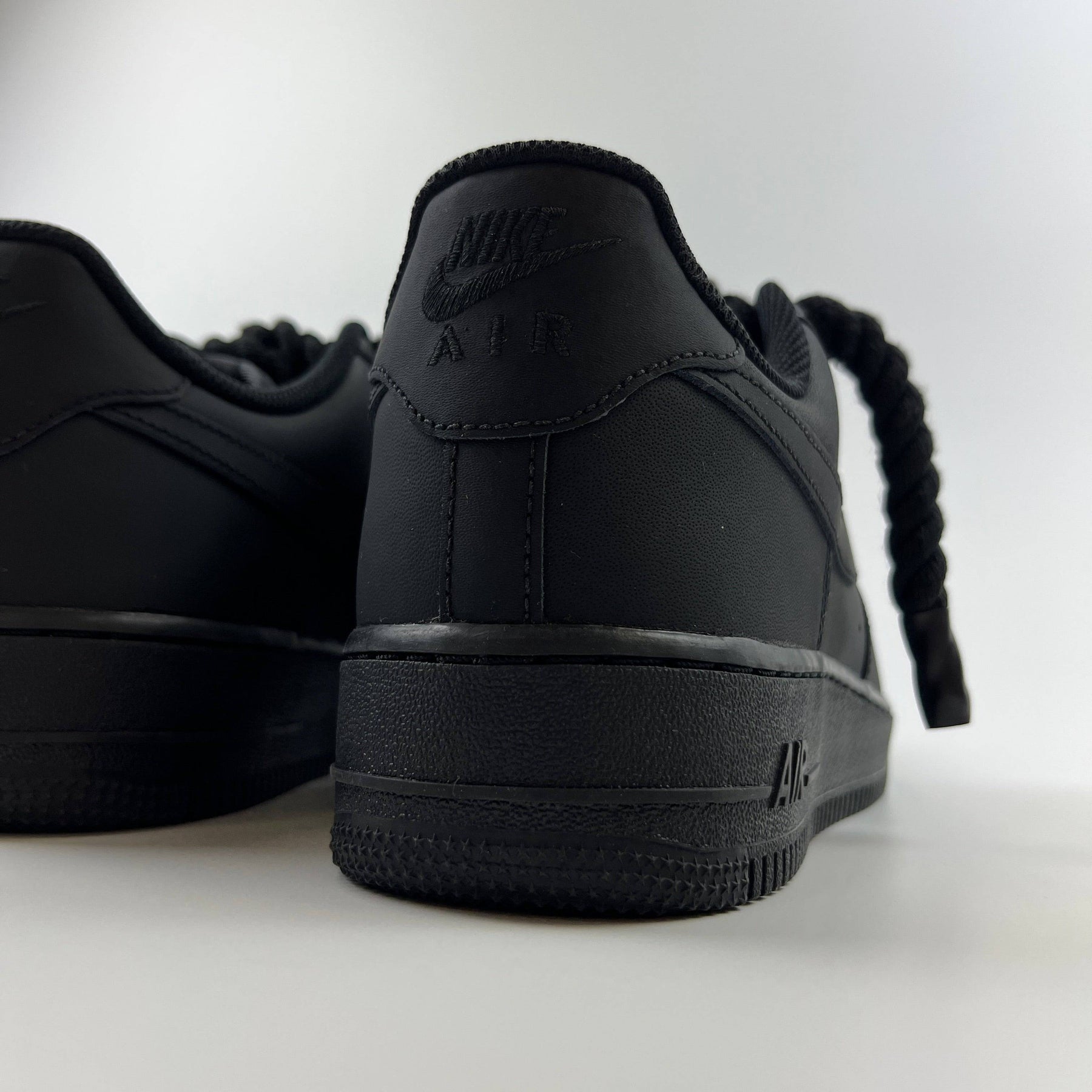 Rope Air Force 1 - Matte Black - No Sauce The Plug