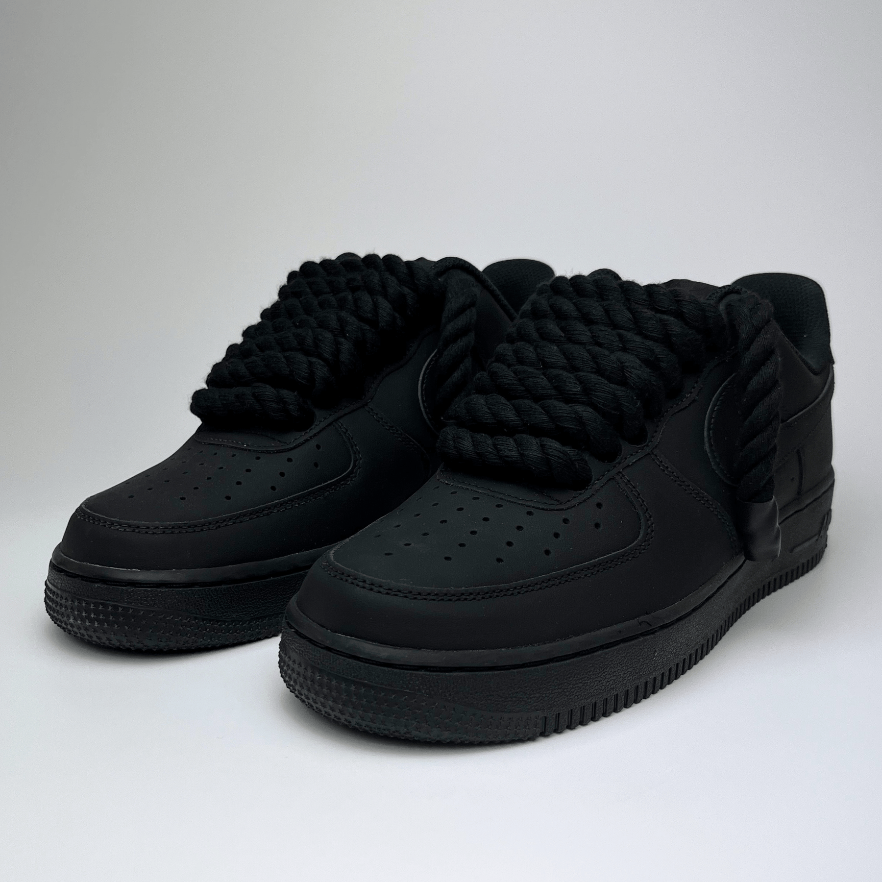 Rope Air Force 1 - Matte Black - No Sauce The Plug