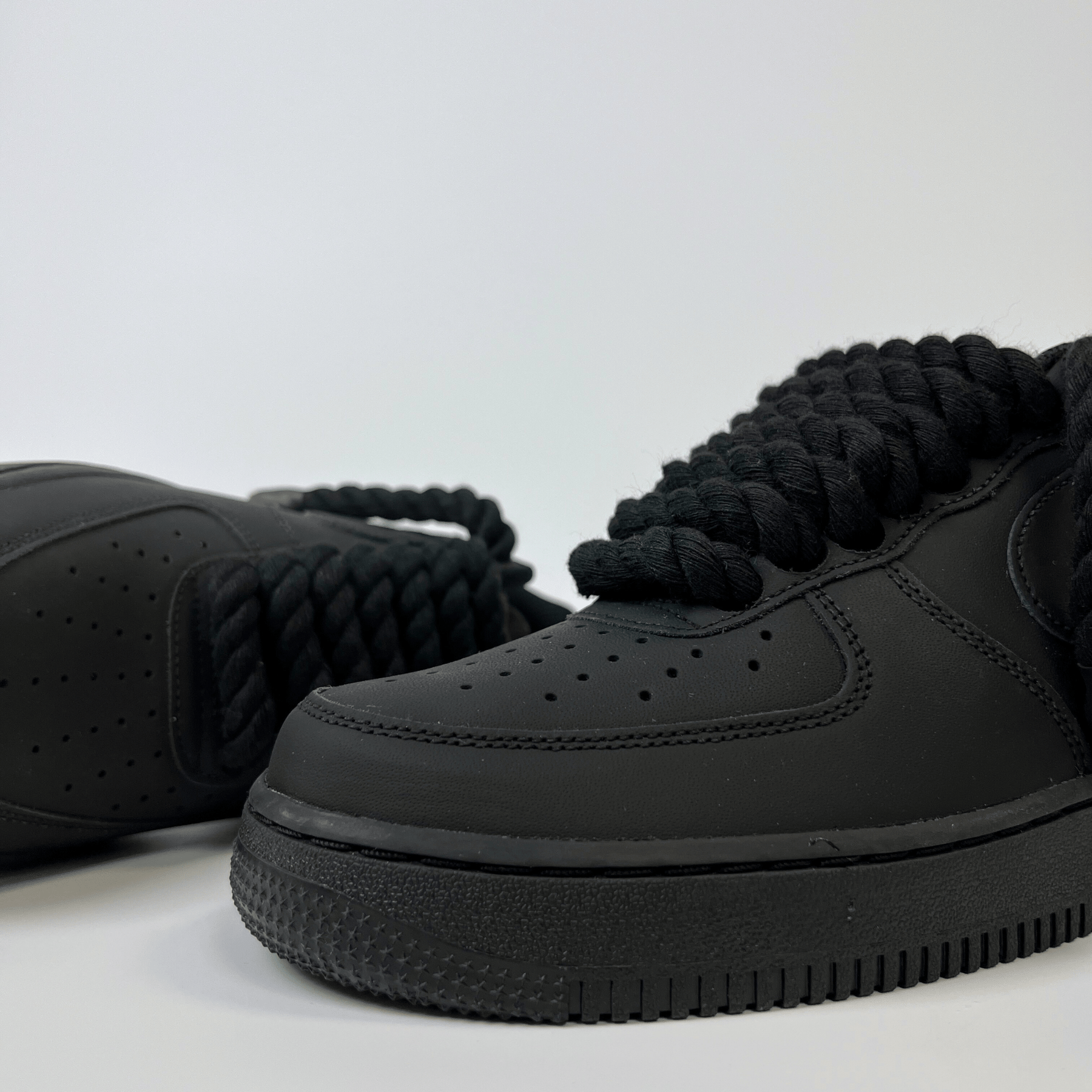 Rope Air Force 1 - Matte Black - No Sauce The Plug