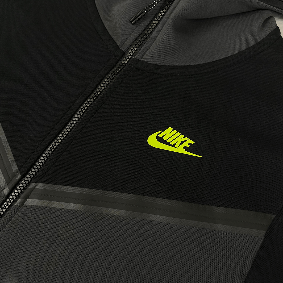 Nike Tech Fleece Hoodie - Black / Anthracite / Volt (3rd Gen) - No Sauce The Plug