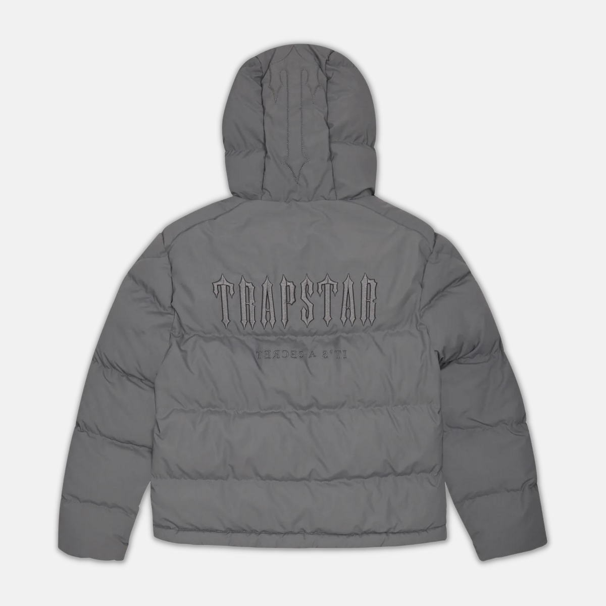 Trapstar Decoded Hooded Puffer 2.0 Jacket - Dark Smoke Grey - No Sauce The Plug