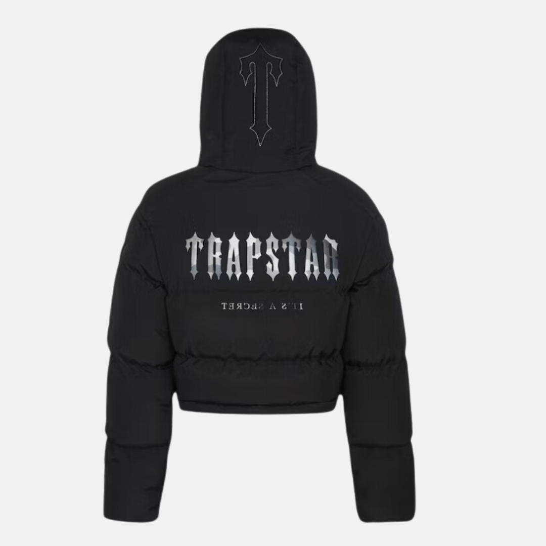 Trapstar Women's Decoded Hooded Puffer 2.0 Jacket Black Camo No