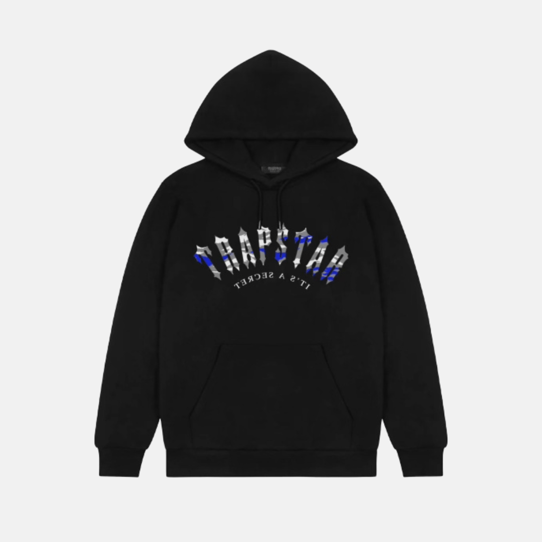 Trapstar Global Ties Hoodie Black Blue No Sauce The Plug
