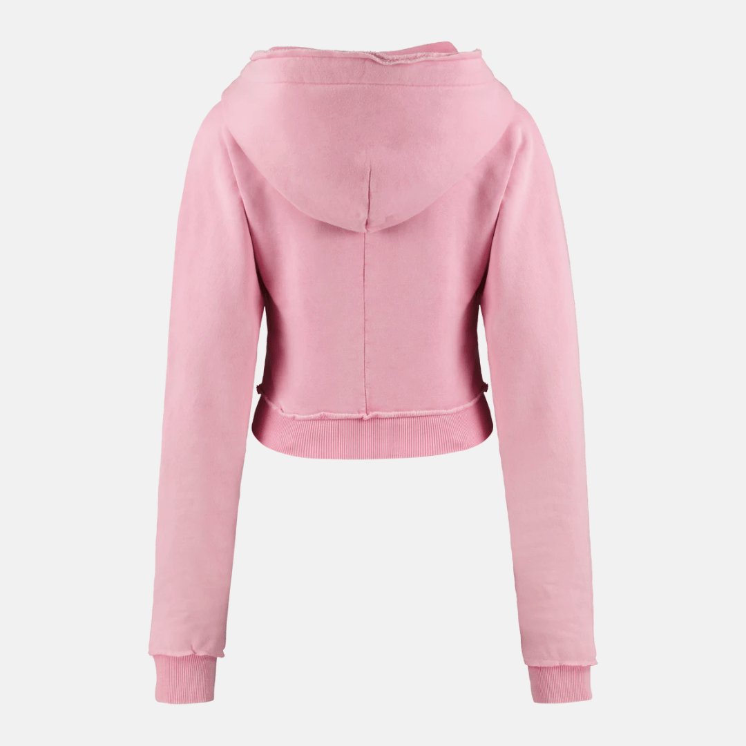 Trapstar Women's Irongate Cropped Batwing Hoodie - Washed Pink - No Sauce The Plug