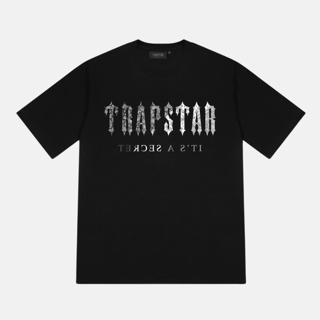 Trapstar Decoded Paisley Monochrome Edition T-Shirt - Black - No Sauce The Plug