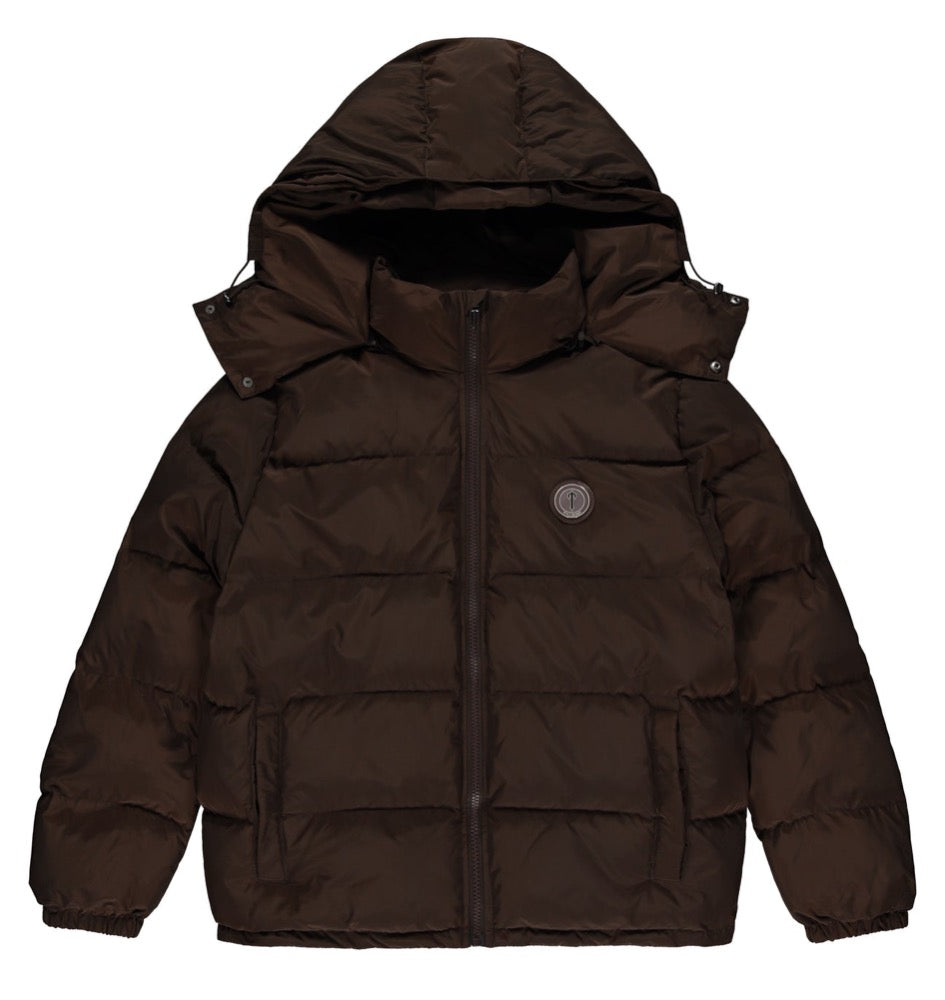 Trapstar brown Irongate coat with detachable hood