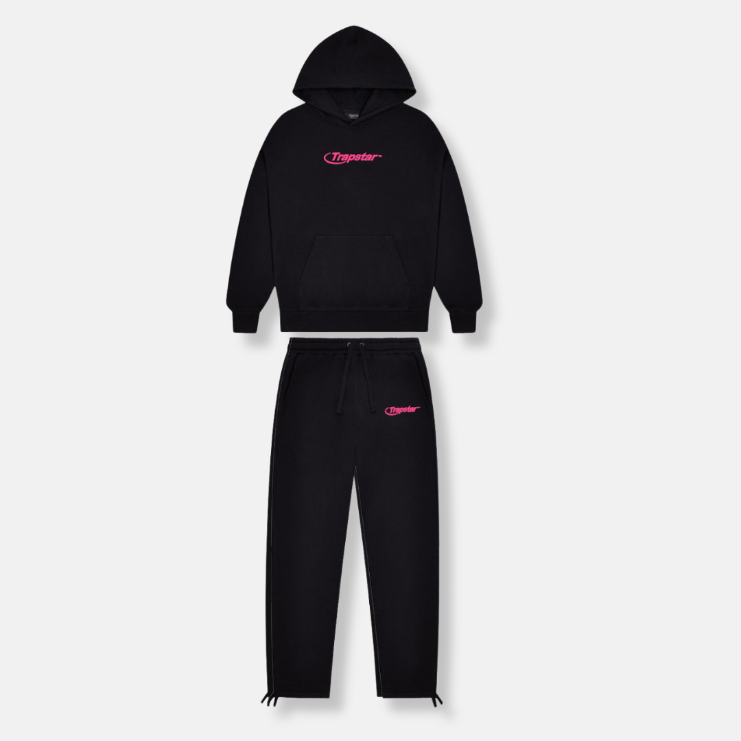 Trapstar Hyperdrive Embroidered Tracksuit - Black/Pink