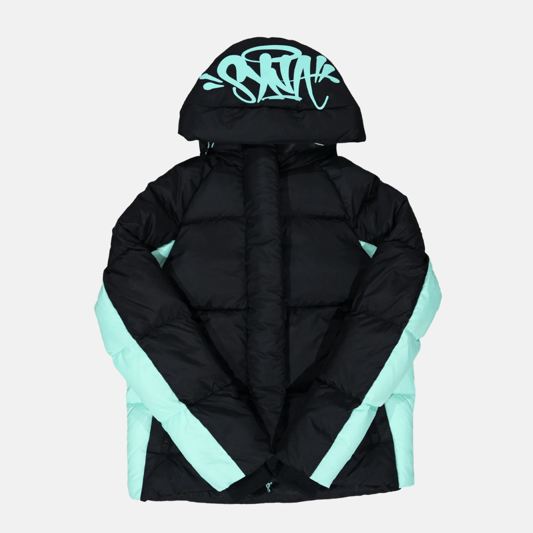 Syna Down Puffer Jacket - Black/Teal