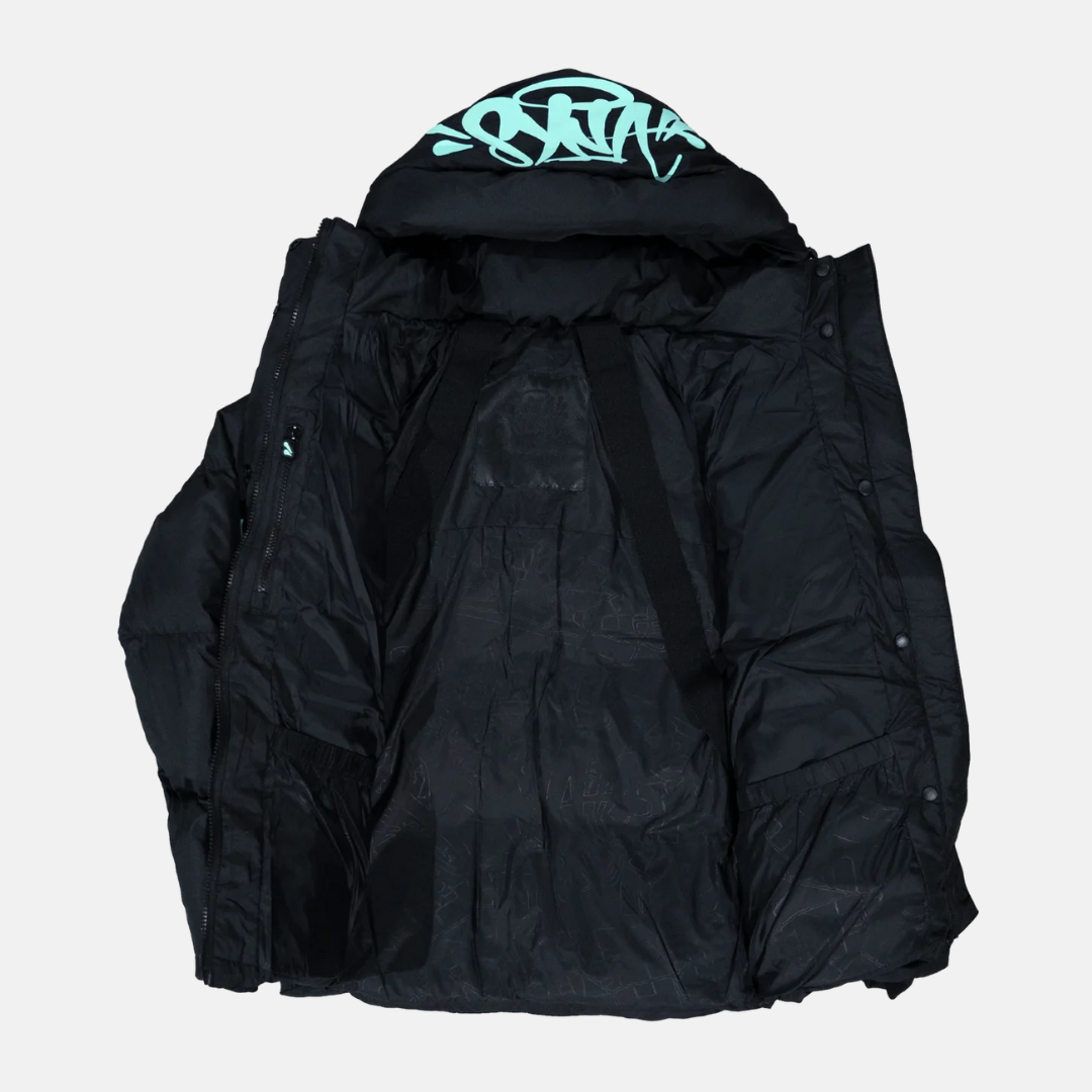 Syna Down Puffer Jacket - Black/Teal - No Sauce The Plug