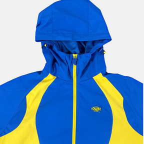 Syna Logo Vortex Woven Jacket - Blue/Yelllow - No Sauce The Plug