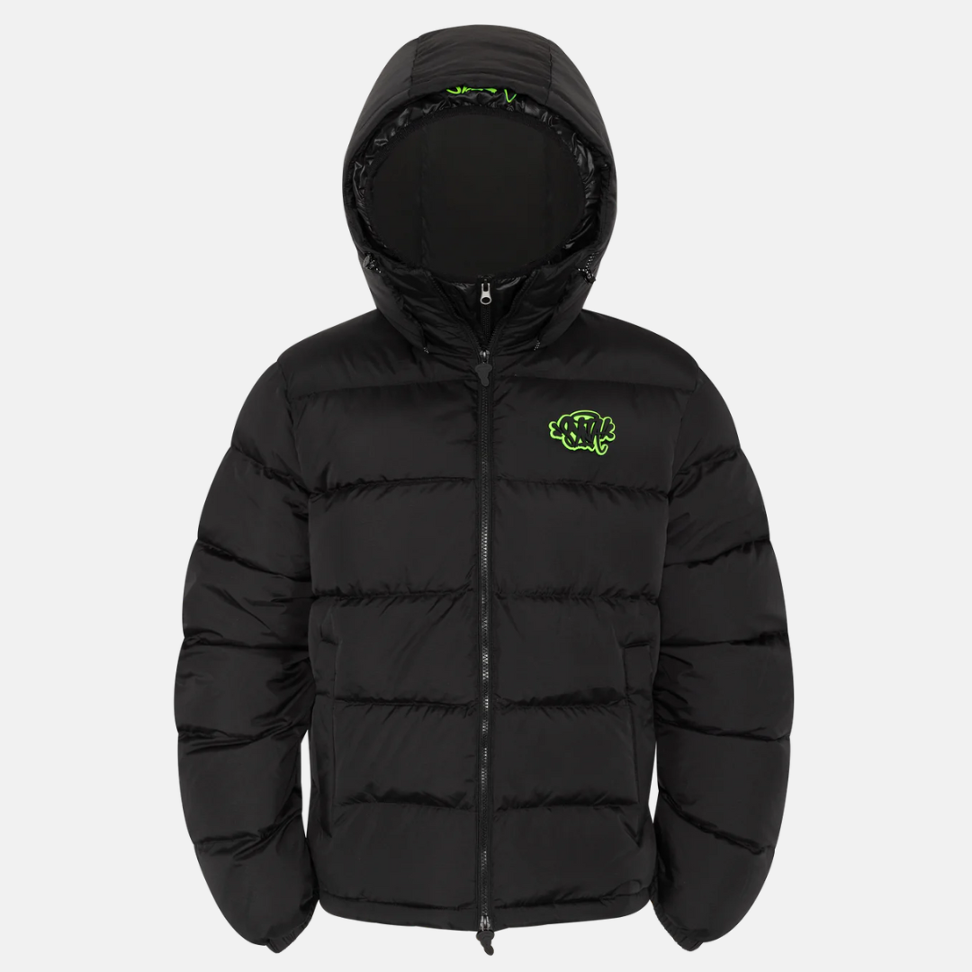 Syna Double Hood Jacket - Black/Green