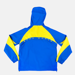 Syna Logo Vortex Woven Jacket - Blue/Yelllow - No Sauce The Plug