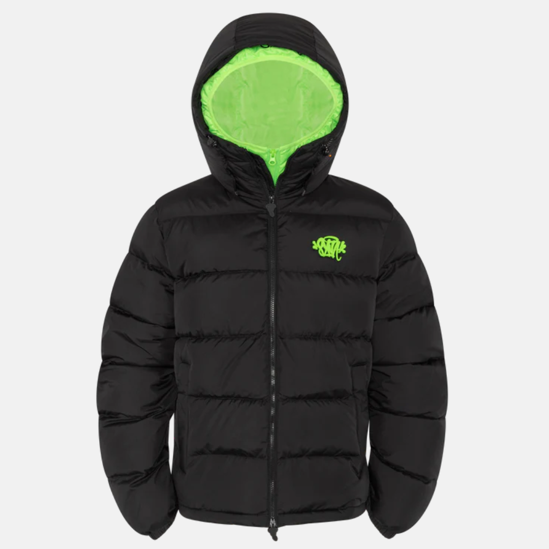 Syna Double Hood Jacket - Black/Green