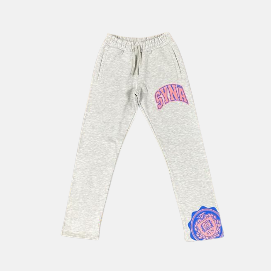 Syna Crest Pack Logo Tracksuit - White/Pink - No Sauce The Plug