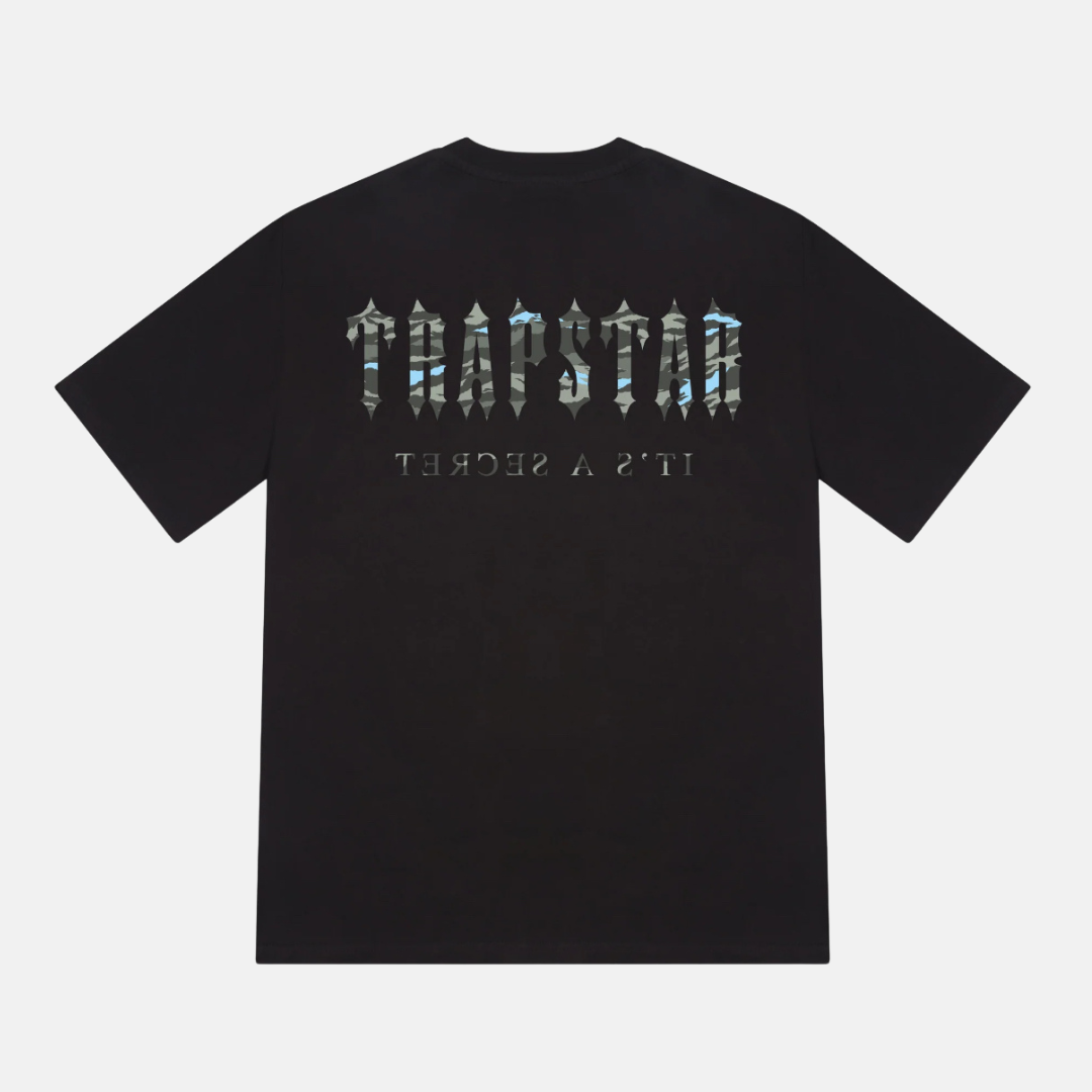 Trapstar Decoded T-Shirt - Black/Blue Camo - No Sauce The Plug