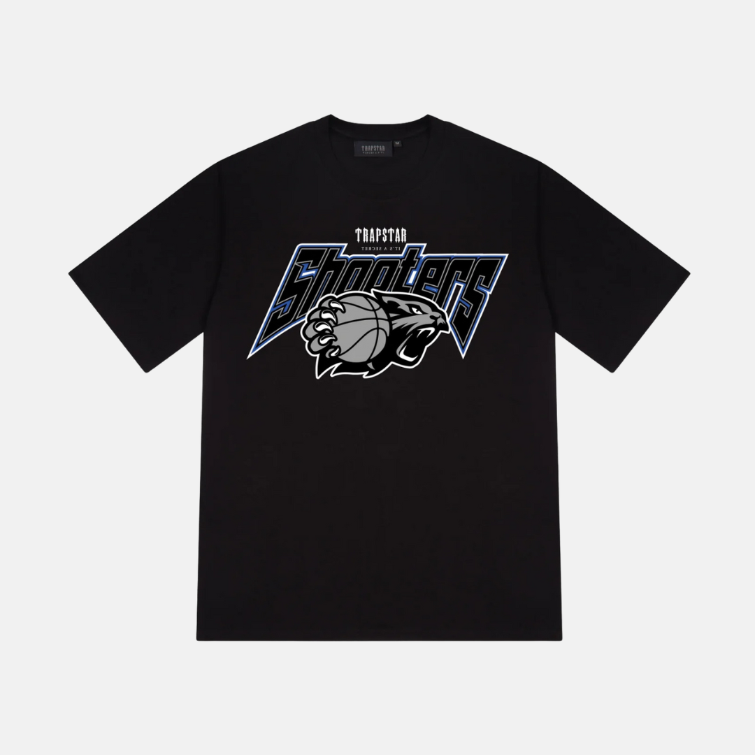 Trapstar Shooters Playoff T-Shirt - Black/Blue - No Sauce The Plug