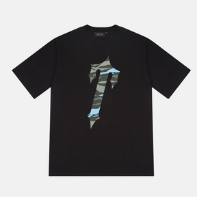 Trapstar Decoded T-Shirt - Black/Blue Camo - No Sauce The Plug