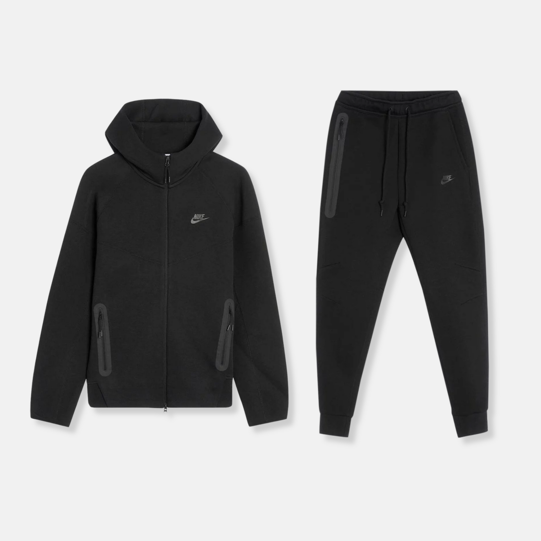 Nike Tech Fleece Set - Black (4th Gen - New Season) - No Sauce The Plug