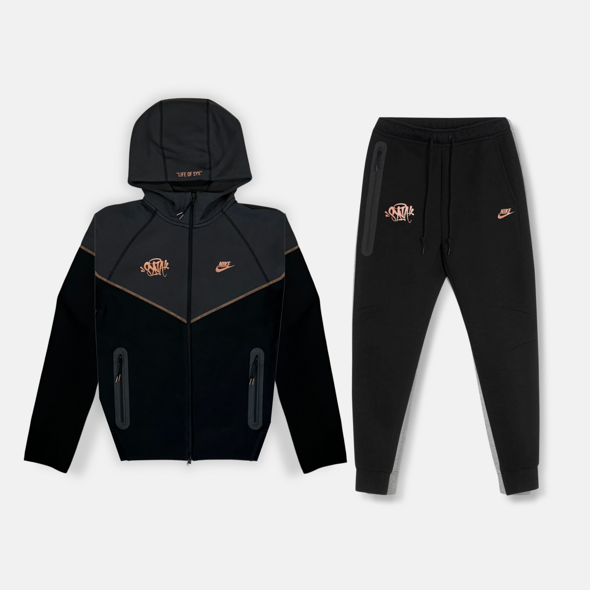 Central Cee x Nike Tech Fleece Set - Black, Anthracite, Metallic Red Bronze (Syna world) - No Sauce The Plug