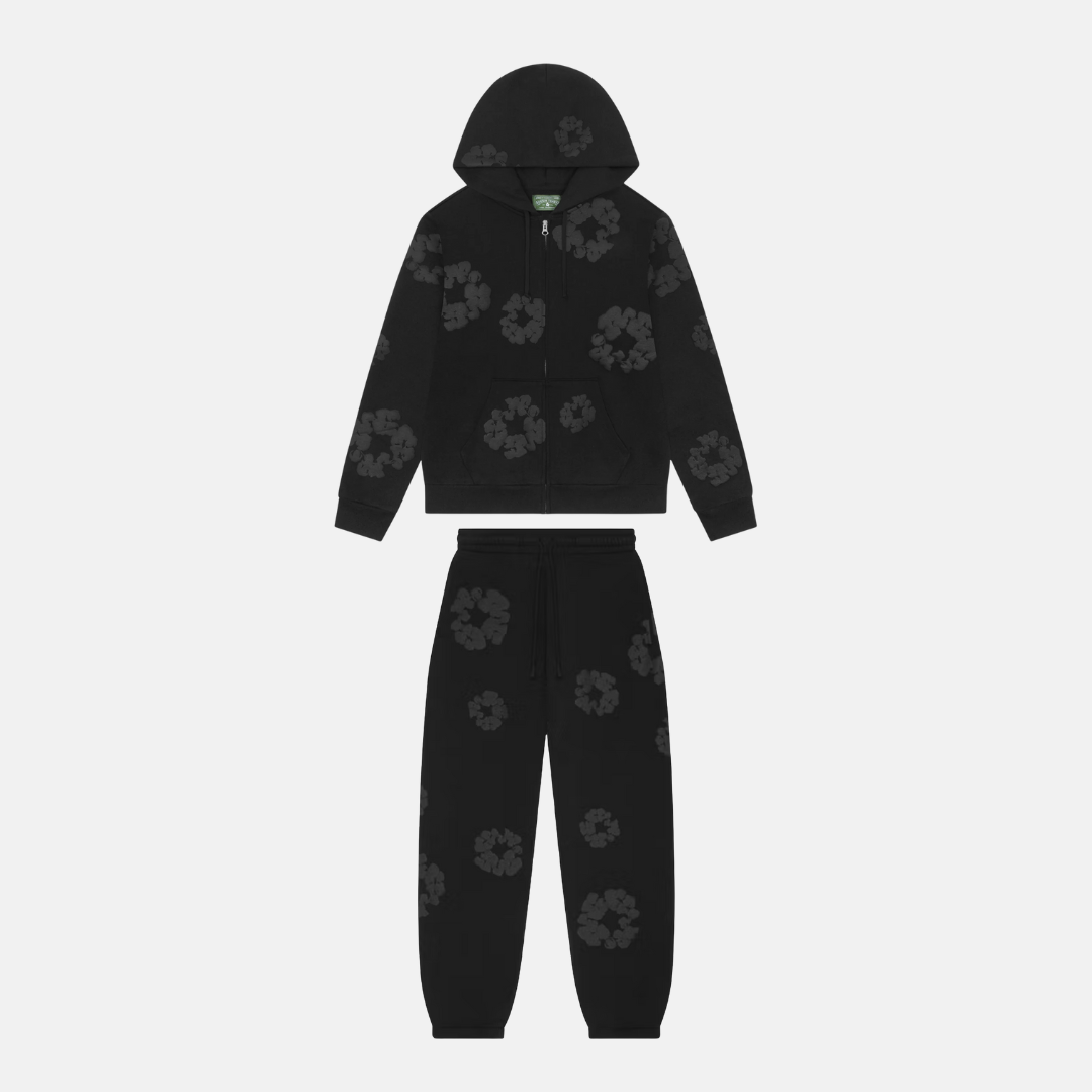 Denim Tears Cotton Tracksuit - Black Monochrome - No Sauce The Plug