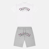 Trapstar Irongate Arch T-Shirt & Shorts Set - White/Pink - No Sauce The Plug