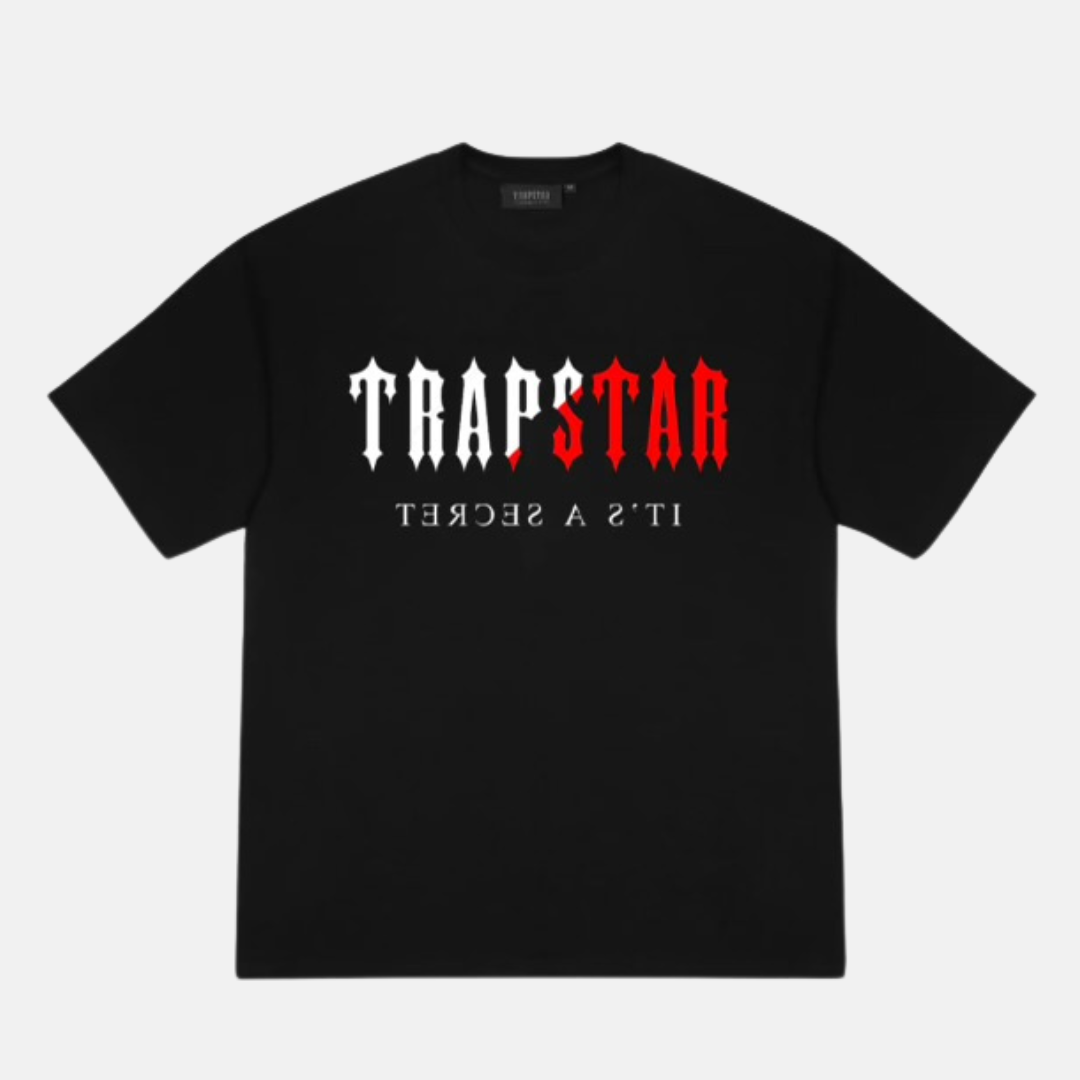 Trapstar Decoded T-Shirt - Black/White/Red - No Sauce The Plug