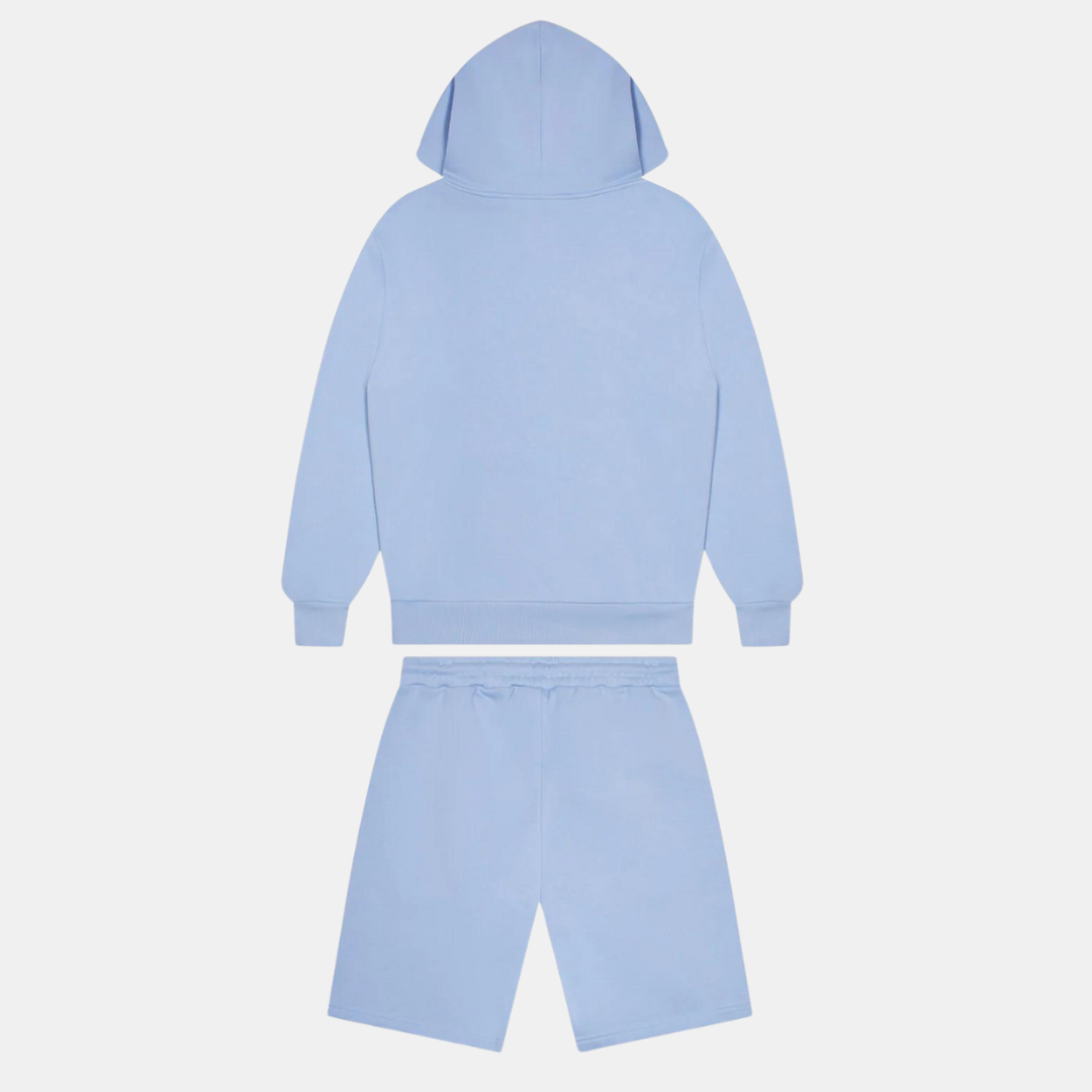 Trapstar Split Arch Irongate Hooded Shorts Set - Black/Blue