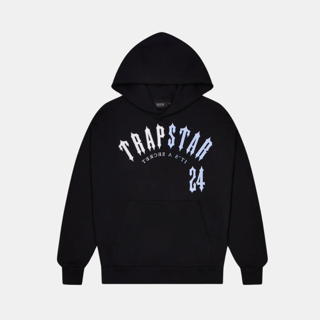 Trapstar Split Arch Irongate Hooded Shorts Set - Black/Blue