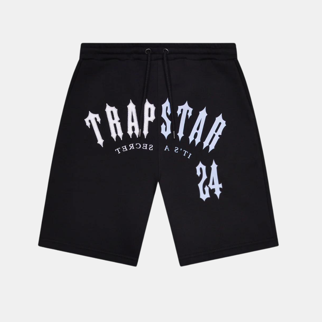 Trapstar Split Arch Irongate Hooded Shorts Set - Black/Blue
