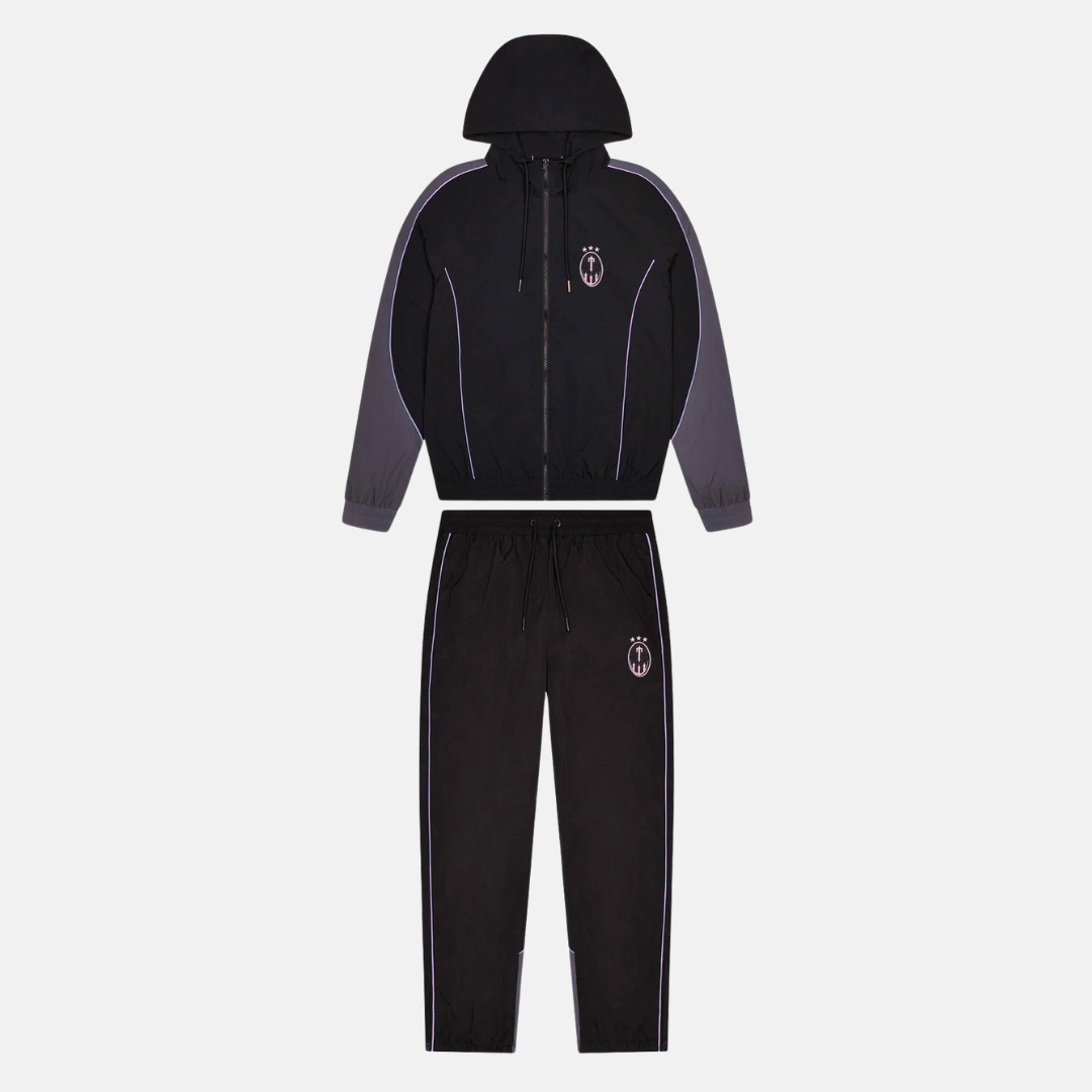 Trapstar Irongate Crest Shellsuit - Black/Pink