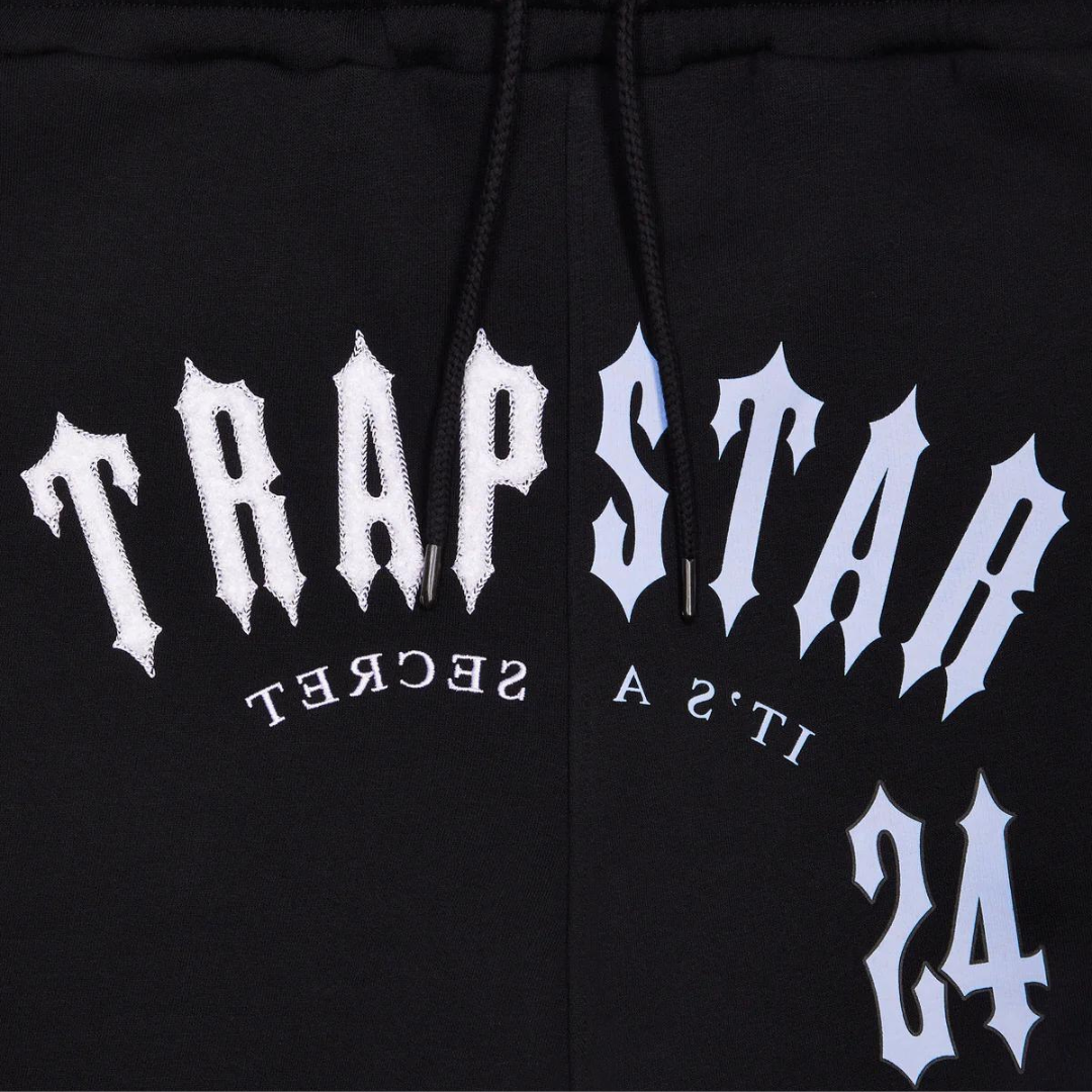 Trapstar Split Arch Irongate Hooded Shorts Set - Black/Blue