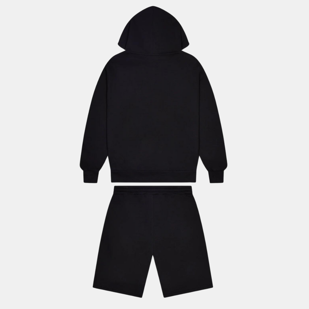 Trapstar Split Arch Irongate Hooded Shorts Set - Black/Blue - No Sauce The Plug