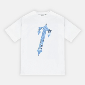 Trapstar Decoded T-Shirt - White/Blue Camo V2 - No Sauce The Plug