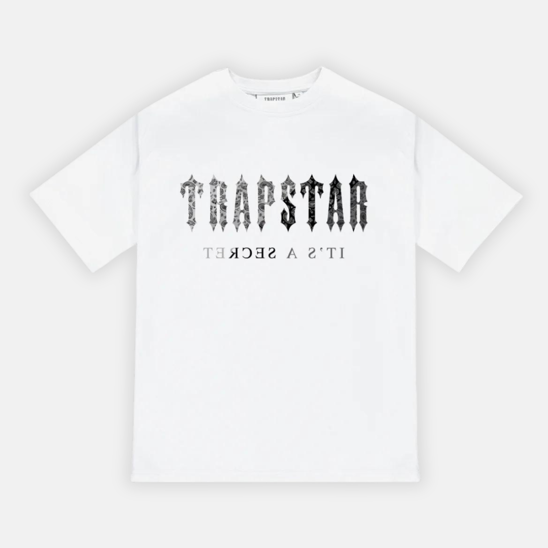 Trapstar Decoded Paisley Monochrome Edition T-Shirt - White - No Sauce The Plug