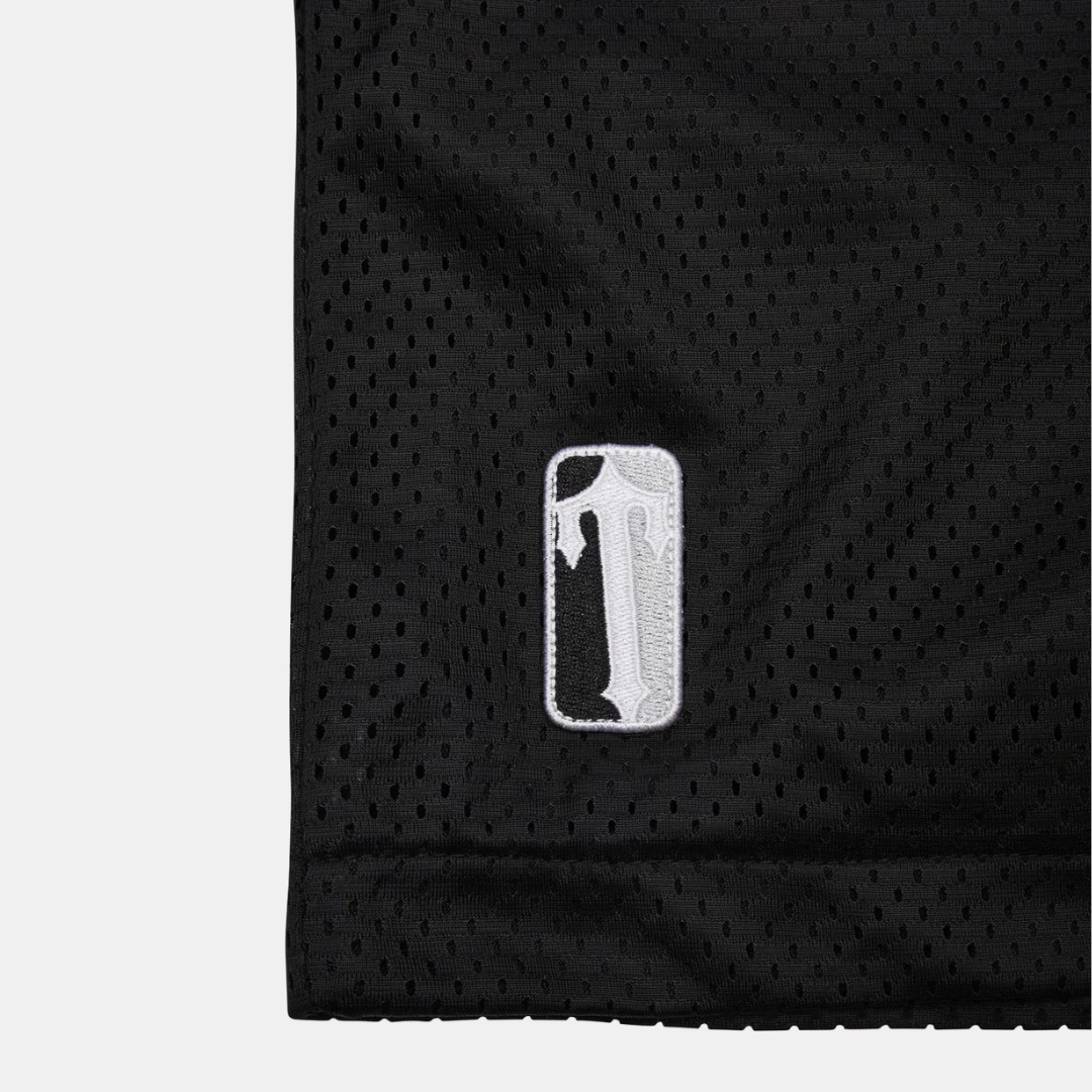 Trapstar Irongate Arch It's a Secret Basketball Shorts - Black/White - No Sauce The Plug