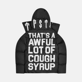 Trapstar x Awful Lot of Cough Syrup Hooded Puffer - Black - No Sauce The Plug