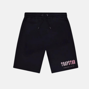 Trapstar Chenille Decoded Shorts - Black/Pink - No Sauce The Plug