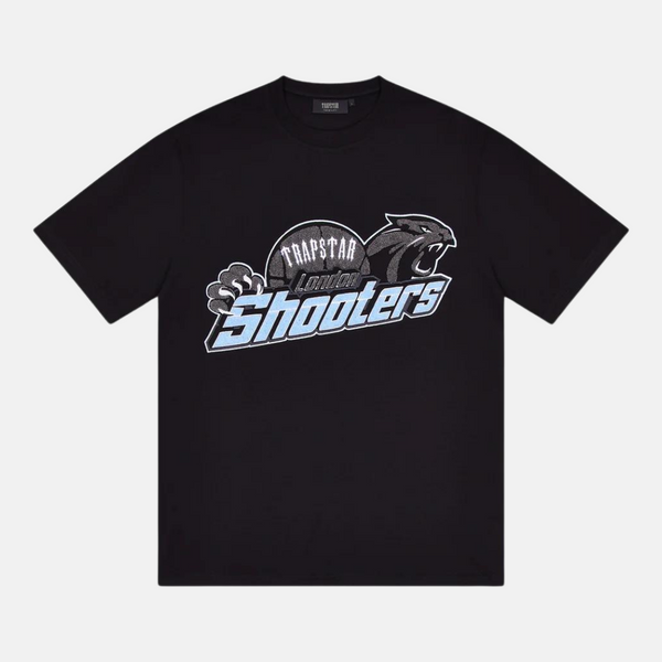 Trapstar Chenille Shooters T-Shirt - Black/Blue | No Sauce