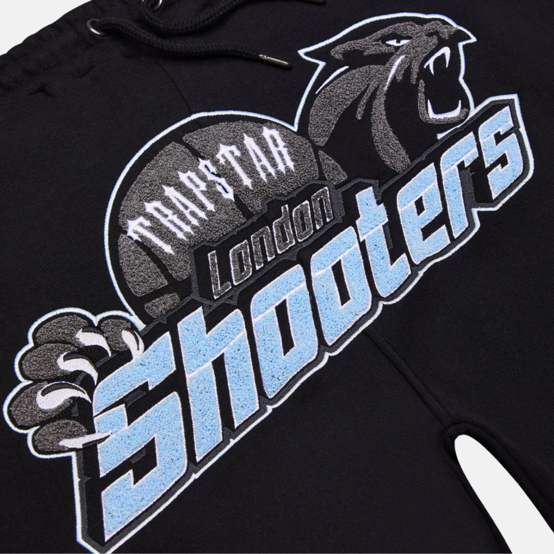 Trapstar Shooters T-Shirt & Shorts Set- Black/Blue - No Sauce The Plug